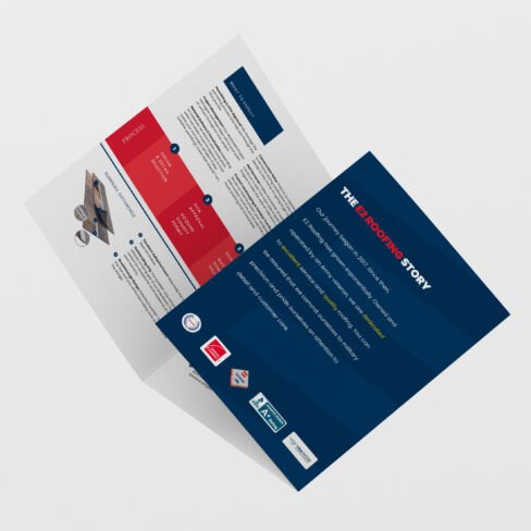 brochure design fisher agency e roofing jacksonville