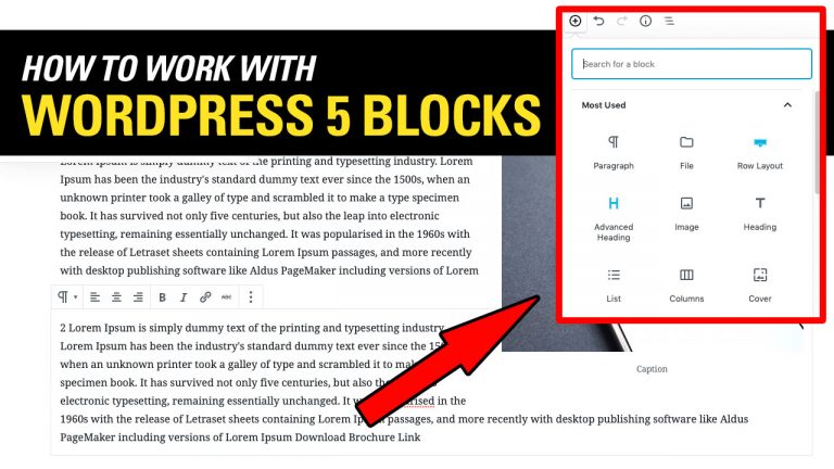 HOW TO USE WORDPRESS 5 new EDITOR GUTENBERG Basic Feature Tutorial
