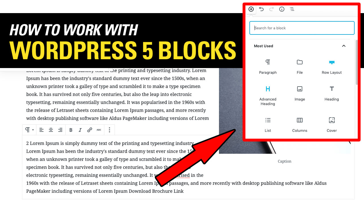 HOW TO USE WORDPRESS 5 new EDITOR GUTENBERG Basic Feature Tutorial