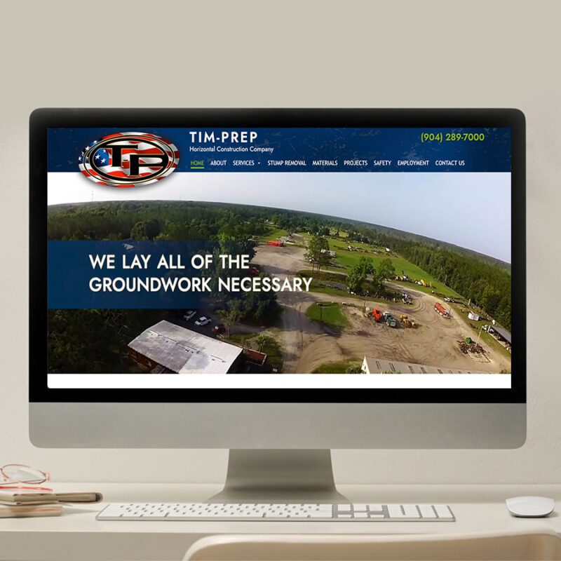 Tim Prep Horizontal Construction Web Design Portfolio