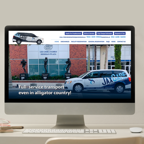 Jax Care Transport website portfolio