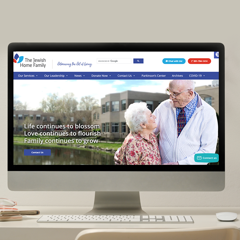 Jewish Home Family website portfolio