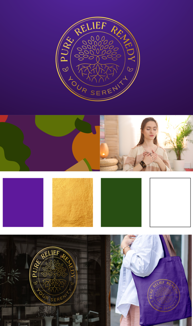 pure relief healthcare branding design