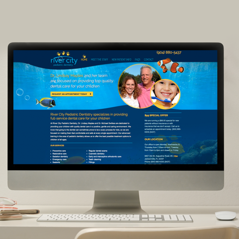 River City Pediatric Dentistry website portfolio