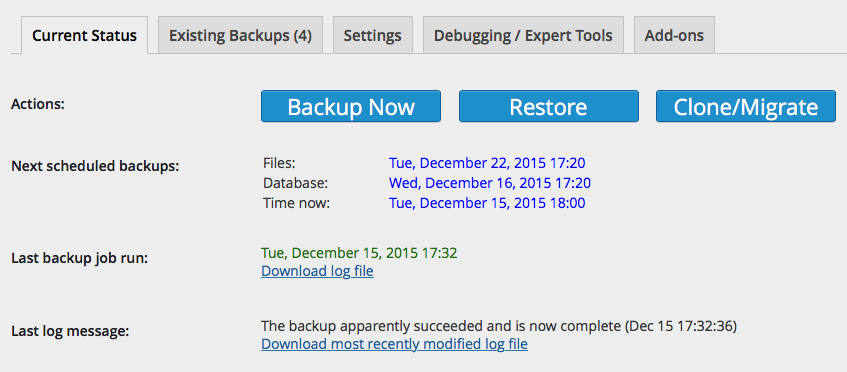 Make WordPress Backup